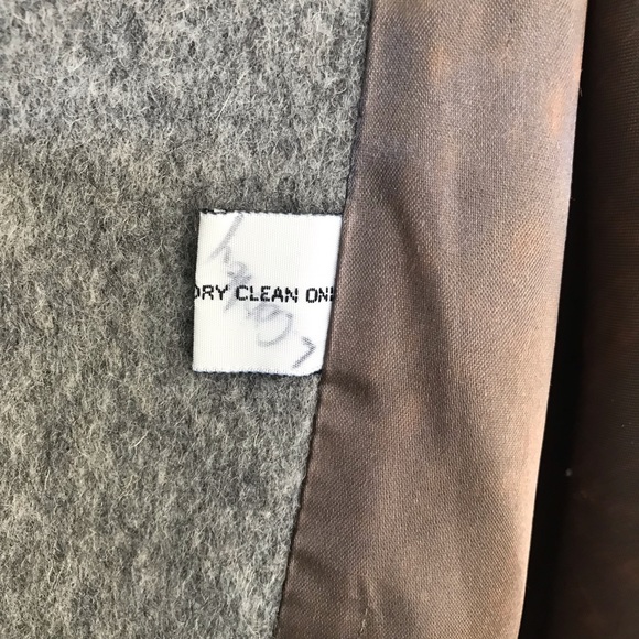 Vintage Wool Coat Long Grey Button Up - Picture 5 of 8